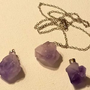 Raw Amethyst pendant necklace